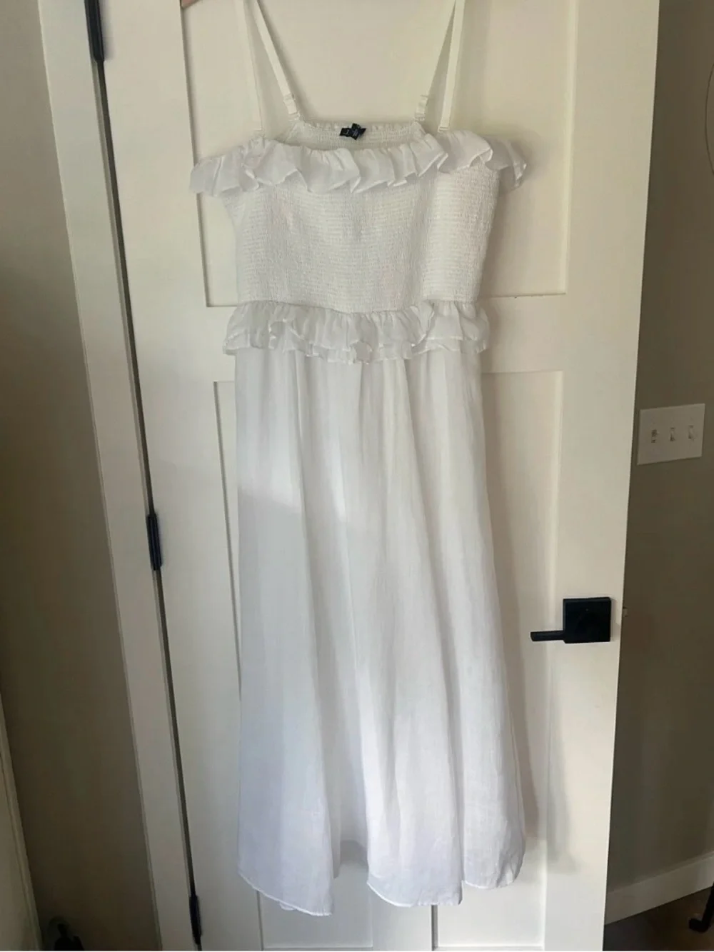JCREW Size L Ravenna Dress in Ramie White